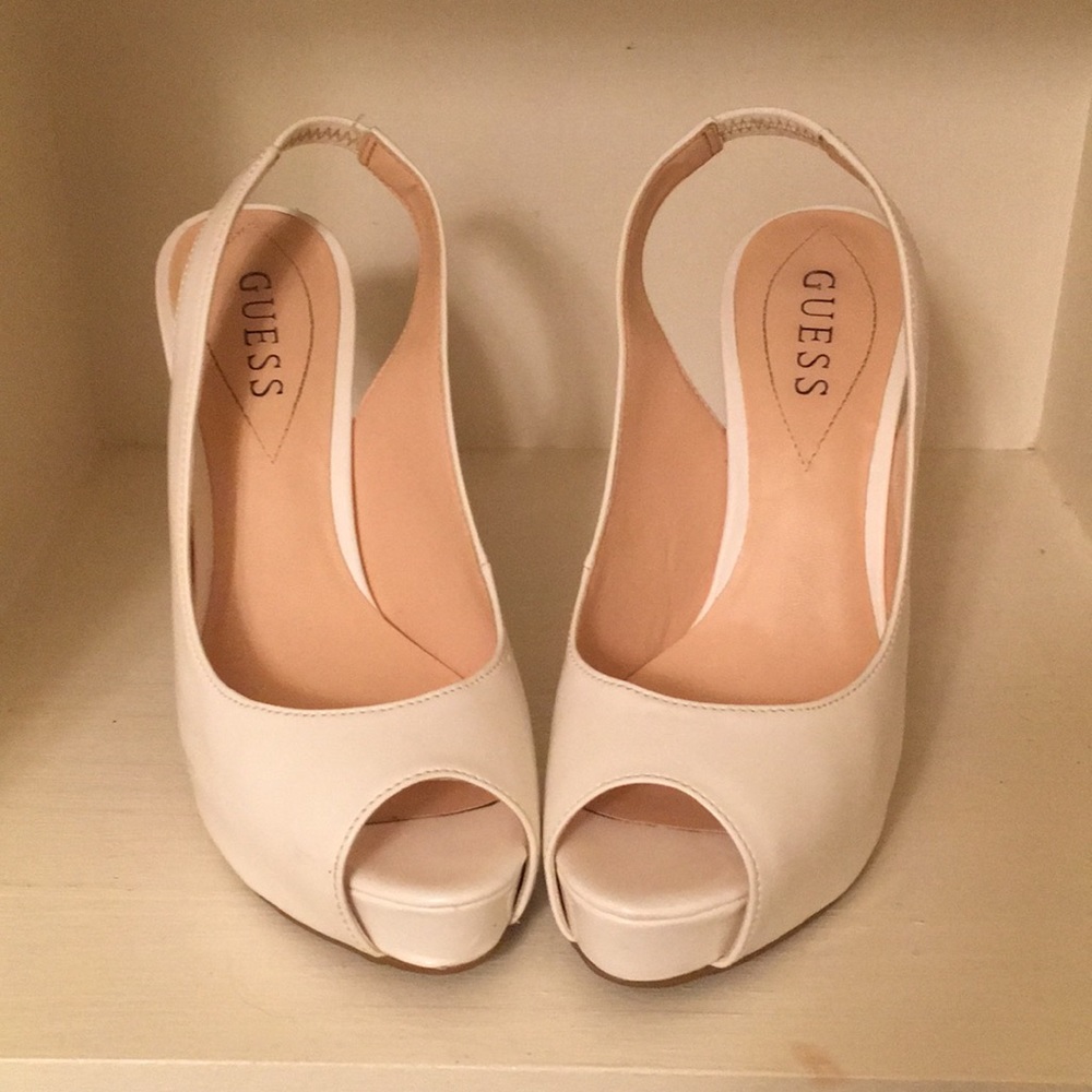 Guess | platform peep-toe sling back heels